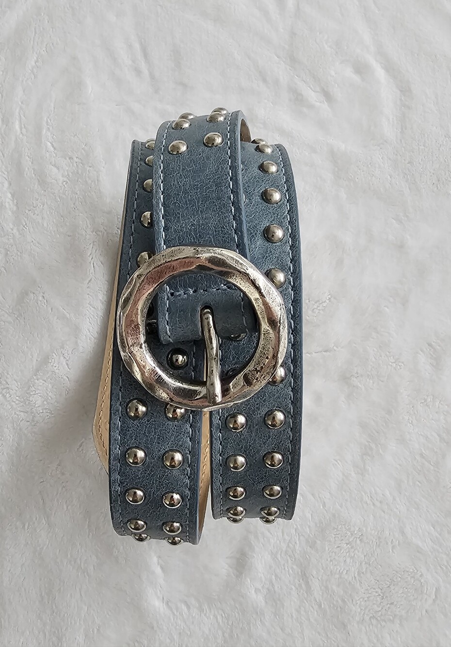 Streets Ahead Belmont Studded Belt Light Blue Size Small